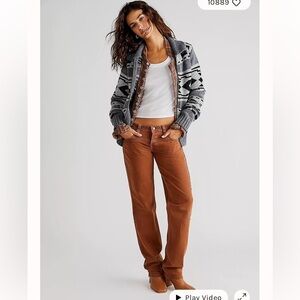 We The Free Shelby Low-Rise Boyfriend Jeans Relaxed Fit Size 24 Chocolate New